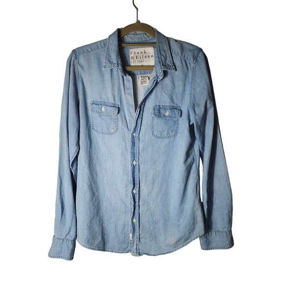 Frank & Eileen Sky Blue Button-Up Blouse - Picture 1 of 7